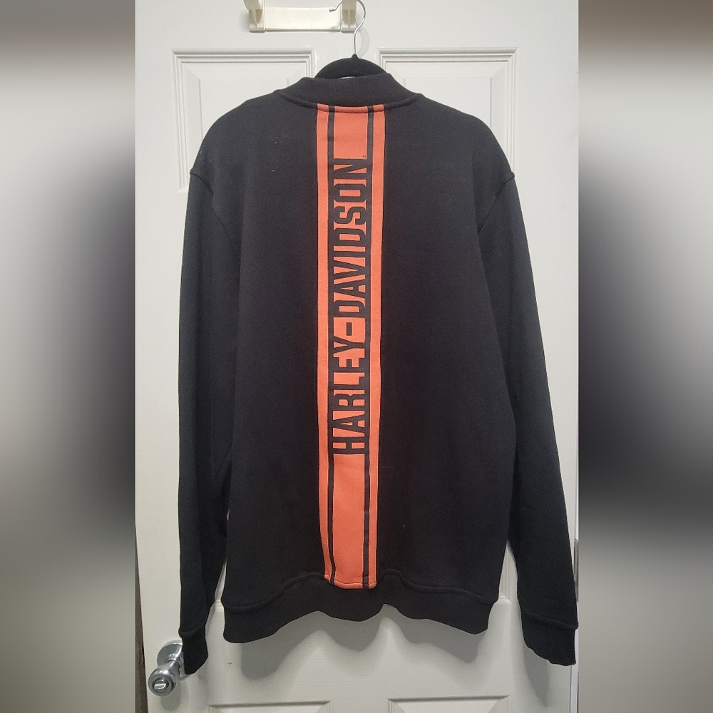 Harley-Davidson Black and Orange Crewneck Sweater